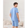 Ekouaer Mens Pajamas Set Cotton Short Sleeve Sleepwear 2 Piece Pj Sets for Men Soft Nightwear with Pockets S-XXL(Light Blue)
