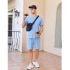 Ekouaer Mens Pajamas Set Cotton Short Sleeve Sleepwear 2 Piece Pj Sets for Men Soft Nightwear with Pockets S-XXL(Light Blue)