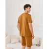 Ekouaer Mens Pajamas Set Cotton Short Sleeve Sleepwear 2 Piece Pj Sets for Men Soft Nightwear with Pockets S-XXL(Light Brown)