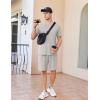 Ekouaer Mens Pajamas Set Cotton Short Sleeve Sleepwear 2 Piece Pj Sets for Men Soft Nightwear with Pockets S-XXL(Light Grey)