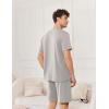 Ekouaer Mens Pajamas Set Cotton Short Sleeve Sleepwear 2 Piece Pj Sets for Men Soft Nightwear with Pockets S-XXL(Light Grey)