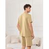 Ekouaer Mens Pajamas Set Cotton Short Sleeve Sleepwear 2 Piece Pj Sets for Men Soft Nightwear with Pockets S-XXL(Light Khaki)