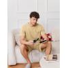 Ekouaer Mens Pajamas Set Cotton Short Sleeve Sleepwear 2 Piece Pj Sets for Men Soft Nightwear with Pockets S-XXL(Light Khaki)