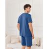 Ekouaer Mens Pajamas Set Cotton Short Sleeve Sleepwear 2 Piece Pj Sets for Men Soft Nightwear with Pockets S-XXL(Navy Blue)