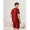 Ekouaer Mens Pajamas Set Cotton Short Sleeve Sleepwear 2 Piece Pj Sets for Men Soft Nightwear with Pockets S-XXL(Wine Red)