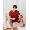 Ekouaer Mens Pajamas Set Cotton Short Sleeve Sleepwear 2 Piece Pj Sets for Men Soft Nightwear with Pockets S-XXL(Wine Red)