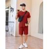 Ekouaer Mens Pajamas Set Cotton Short Sleeve Sleepwear 2 Piece Pj Sets for Men Soft Nightwear with Pockets S-XXL(Wine Red)
