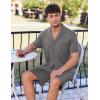Ekouaer Mens Pajamas Set Short Sleeve Sleepwear Button Down Soft Loungewear 2 Piece Pj Shorts Sets with Pockets(Dark Grey)
