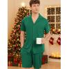 Ekouaer Mens Pajamas Set Short Sleeve Sleepwear Button Down Soft Loungewear 2 Piece Pj Shorts Sets with Pockets(Green)