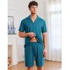 Ekouaer Mens Pajamas Set Short Sleeve Sleepwear Button Down Soft Loungewear 2 Piece Pj Shorts Sets with Pockets(Oxford Blue)