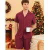 Ekouaer Mens Pajamas Set Short Sleeve Sleepwear Button Down Soft Loungewear 2 Piece Pj Shorts Sets with Pockets(Wine Red)