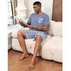 Ekouaer Mens Pajamas Set Soft Lounge Set V Neck Sleep Nightwear Short Sleeve Pjs with Pocket S-XXL(01 Light Blue Plaid)