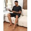 Ekouaer Mens Pajamas Set Soft Lounge Set V Neck Sleep Nightwear Short Sleeve Pjs with Pocket S-XXL(Black)