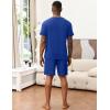 Ekouaer Mens Pajamas Set Soft Lounge Set V Neck Sleep Nightwear Short Sleeve Pjs with Pocket S-XXL(Deep Blue)
