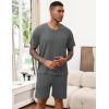 Ekouaer Mens Pajamas Set Soft Lounge Set V Neck Sleep Nightwear Short Sleeve Pjs with Pocket S-XXL(Grey)