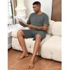 Ekouaer Mens Pajamas Set Soft Lounge Set V Neck Sleep Nightwear Short Sleeve Pjs with Pocket S-XXL(Heather Grey)