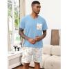 Ekouaer Mens Pajamas Set Soft Lounge Set V Neck Sleep Nightwear Short Sleeve Pjs with Pocket S-XXL(Palm Tree Floral)