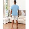 Ekouaer Mens Pajamas Set Soft Lounge Set V Neck Sleep Nightwear Short Sleeve Pjs with Pocket S-XXL(Palm Tree Floral)