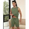 Ekouaer Men’s Pajamas Set Workout Tank Top Pjs Sets with Shorts 2 Piece Soft Sleeveless Casual Sleep Shirts Loungewear S-XXL(Army Green)