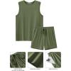 Ekouaer Men’s Pajamas Set Workout Tank Top Pjs Sets with Shorts 2 Piece Soft Sleeveless Casual Sleep Shirts Loungewear S-XXL(Army Green)