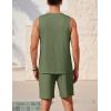 Ekouaer Men’s Pajamas Set Workout Tank Top Pjs Sets with Shorts 2 Piece Soft Sleeveless Casual Sleep Shirts Loungewear S-XXL(Army Green)