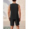 Ekouaer Men’s Pajamas Set Workout Tank Top Pjs Sets with Shorts 2 Piece Soft Sleeveless Casual Sleep Shirts Loungewear S-XXL(Black)
