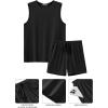 Ekouaer Men’s Pajamas Set Workout Tank Top Pjs Sets with Shorts 2 Piece Soft Sleeveless Casual Sleep Shirts Loungewear S-XXL(Black)