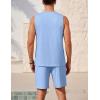 Ekouaer Men’s Pajamas Set Workout Tank Top Pjs Sets with Shorts 2 Piece Soft Sleeveless Casual Sleep Shirts Loungewear S-XXL(Clear Blue)