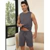 Ekouaer Men’s Pajamas Set Workout Tank Top Pjs Sets with Shorts 2 Piece Soft Sleeveless Casual Sleep Shirts Loungewear S-XXL(Dark Flower Grey)