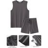 Ekouaer Men’s Pajamas Set Workout Tank Top Pjs Sets with Shorts 2 Piece Soft Sleeveless Casual Sleep Shirts Loungewear S-XXL(Dark Flower Grey)