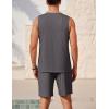Ekouaer Men’s Pajamas Set Workout Tank Top Pjs Sets with Shorts 2 Piece Soft Sleeveless Casual Sleep Shirts Loungewear S-XXL(Dark Flower Grey)
