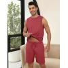Ekouaer Men’s Pajamas Set Workout Tank Top Pjs Sets with Shorts 2 Piece Soft Sleeveless Casual Sleep Shirts Loungewear S-XXL(Dark Red)