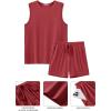 Ekouaer Men’s Pajamas Set Workout Tank Top Pjs Sets with Shorts 2 Piece Soft Sleeveless Casual Sleep Shirts Loungewear S-XXL(Dark Red)