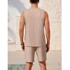 Ekouaer Men’s Pajamas Set Workout Tank Top Pjs Sets with Shorts 2 Piece Soft Sleeveless Casual Sleep Shirts Loungewear S-XXL(Khaki)