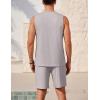 Ekouaer Men’s Pajamas Set Workout Tank Top Pjs Sets with Shorts 2 Piece Soft Sleeveless Casual Sleep Shirts Loungewear S-XXL(Light Grey)