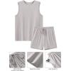 Ekouaer Men’s Pajamas Set Workout Tank Top Pjs Sets with Shorts 2 Piece Soft Sleeveless Casual Sleep Shirts Loungewear S-XXL(Light Grey)