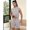 Ekouaer Men’s Pajamas Set Workout Tank Top Pjs Sets with Shorts 2 Piece Soft Sleeveless Casual Sleep Shirts Loungewear S-XXL(Light Grey)