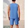 Ekouaer Men’s Pajamas Set Workout Tank Top Pjs Sets with Shorts 2 Piece Soft Sleeveless Casual Sleep Shirts Loungewear S-XXL(Peacock Blue)