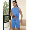 Ekouaer Men’s Pajamas Set Workout Tank Top Pjs Sets with Shorts 2 Piece Soft Sleeveless Casual Sleep Shirts Loungewear S-XXL(Peacock Blue)