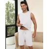 Ekouaer Men’s Pajamas Set Workout Tank Top Pjs Sets with Shorts 2 Piece Soft Sleeveless Casual Sleep Shirts Loungewear S-XXL(White)