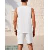 Ekouaer Men’s Pajamas Set Workout Tank Top Pjs Sets with Shorts 2 Piece Soft Sleeveless Casual Sleep Shirts Loungewear S-XXL(White)