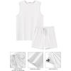 Ekouaer Men’s Pajamas Set Workout Tank Top Pjs Sets with Shorts 2 Piece Soft Sleeveless Casual Sleep Shirts Loungewear S-XXL(White)
