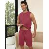 Ekouaer Men’s Pajamas Set Workout Tank Top Pjs Sets with Shorts 2 Piece Soft Sleeveless Casual Sleep Shirts Loungewear S-XXL(Wine Red)