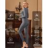 Ekouaer Womens Thermal Underwear Sets Long Johns Long Sleeve Base Layer Pajama Top and Leggings Set Cold Weather S-XXL(Grey)