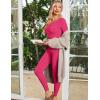 Ekouaer Womens Thermal Underwear Sets Long Johns Long Sleeve Base Layer Pajama Top and Leggings Set Cold Weather S-XXL(Rose Red)