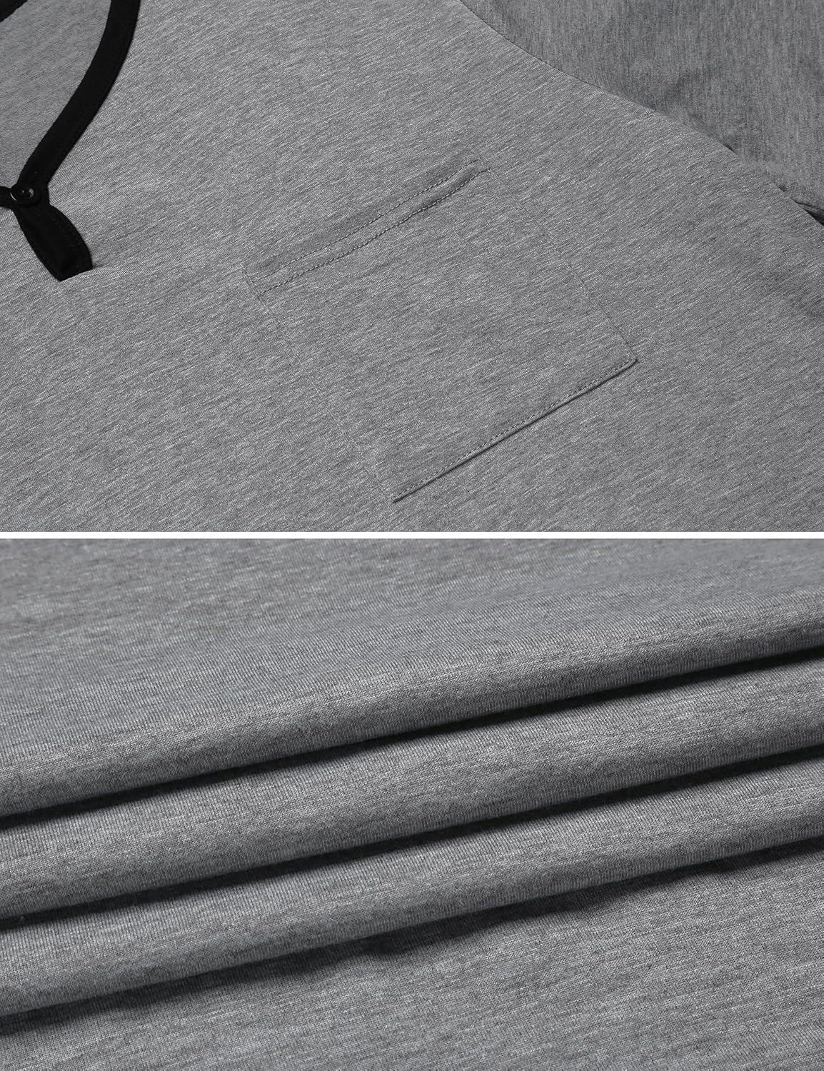 imageEkouaer Mens Nightshirt Nightwear Comfy BigampTall Short Sleeve Henley Sleep ShirtGrey