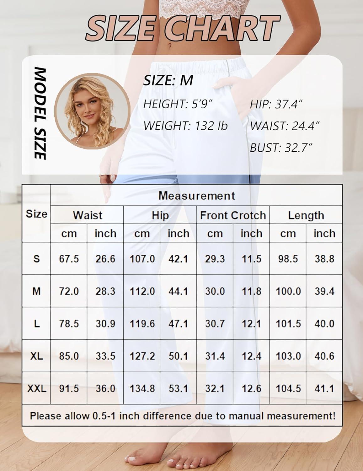 imageEkouaer Womens Silk Satin Pajama Pants Soft Comfy Loose Pj Pants Drawstring Elastic Waist Wide Leg Lounge Bottom with PocketsLight Blue
