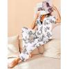 Avidlove Women Pajamas Set Notch Collar Soft Sleepwear Pjs Short Sleeve Button Down Nightwear with Long Pants(Maple Flower Pat23)