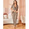 Avidlove Women Pajamas Set Notch Collar Soft Sleepwear Pjs Short Sleeve Button Down Nightwear with Long Pants(P-leapord)