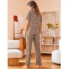 Avidlove Women Pajamas Set Notch Collar Soft Sleepwear Pjs Short Sleeve Button Down Nightwear with Long Pants(P-leapord)